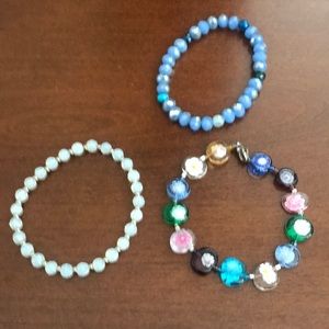 Three beaded bracelets, all sold together